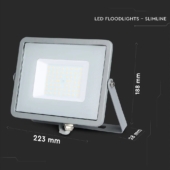 Kép 2/13 - V-TAC LED reflektor 50W természetes fehér Samsung chip, szürke házzal - SKU 21464