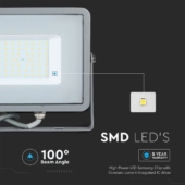 Kép 9/13 - V-TAC LED reflektor 50W természetes fehér Samsung chip, szürke házzal - SKU 21464