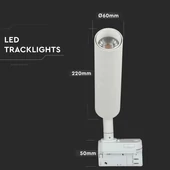 V-TAC LED sínes spotlámpa állítható 20W CRI>90 meleg fehér - SKU 362