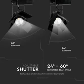 V-TAC LED sínes spotlámpa állítható 33W CRI>90 napfény fehér - SKU 373