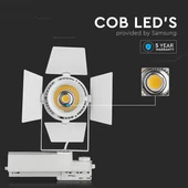 V-TAC LED sínes spotlámpa állítható 33W CRI>90 természetes fehér - SKU 369