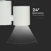 V-TAC LED sínes spotlámpa állítható CRI>95 15W hideg fehér - SKU 1300
