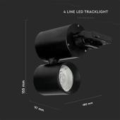 Kép 2/10 - V-TAC LED sínes spotlámpa állítható CRI&gt;95 30W hideg fehér - SKU 1297
