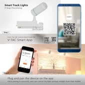 V-TAC LED sínes spotlámpa állítható dimmelhető 15W változtatható színhőmérséklet - SKU 1456