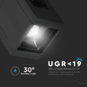Kép 8/12 - V-TAC LED spotlámpa mágneses sínhez 1W CRI&gt;90 UGR&lt;19 meleg fehér - SKU 7958