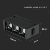 Kép 2/13 - V-TAC LED spotlámpa mágneses sínhez 3W CRI&gt;90 UGR&lt;19 természetes fehér - SKU 7961