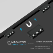 Kép 3/13 - V-TAC LED spotlámpa mágneses sínhez 3W CRI&gt;90 UGR&lt;19 természetes fehér - SKU 7961