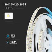 Kép 4/12 - V-TAC LED szalag IP20 SMD 2835 chip 120 db/m meleg fehér - SKU 323