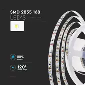 Kép 5/9 - V-TAC LED szalag IP20 SMD 2835 chip 168 db/m természetes fehér, 140LM/W - SKU 212597