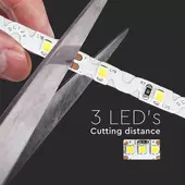 Kép 9/11 - V-TAC LED szalag IP20 SMD 2835 chip 60 db/m hideg fehér, 80LM/W - SKU 212561