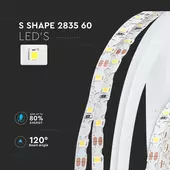 Kép 6/11 - V-TAC LED szalag IP20 SMD 2835 chip 60 db/m természetes fehér, 80LM/W - SKU 212560