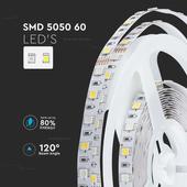 Kép 7/12 - V-TAC LED szalag IP20 SMD 5050 chip 60 db/m RGB + meleg fehér - SKU 212553