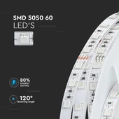V-TAC LED szalag IP20 SMD 5050 chip 60 db/m RGB - SKU 2592