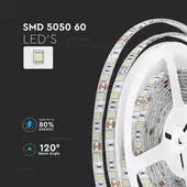 Kép 6/11 - V-TAC LED szalag IP65 SMD 5050 chip 60 db/m természetes fehér, 80LM/W - SKU 212150