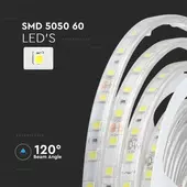 Kép 16/21 - V-TAC LED szalag IP65 SMD 5050 chip 60 db/m természetes fehér, 80LM/W - SKU 212563