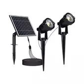 Kép 1/7 - V-TAC leszúrható 2 darab napelemes kerti LED lámpa, fekete házzal, meleg fehér - SKU 20488