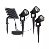 Kép 1/7 - V-TAC leszúrható 3 darab napelemes kerti LED lámpa, fekete házzal, meleg fehér - SKU 20489