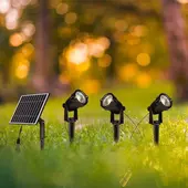 Kép 7/7 - V-TAC leszúrható 3 darab napelemes kerti LED lámpa, fekete házzal, meleg fehér - SKU 20489