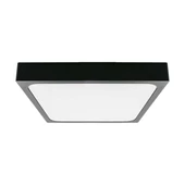 V-TAC mennyezeti négyzet 18W lámpa, IP44, fekete kerettel, meleg fehér, 100 Lm/W - SKU 7642