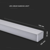 Kép 2/10 - V-TAC mennyezetre függeszthető dimmelhető lineáris LED lámpa 120cm 60W természetes fehér - SKU 378