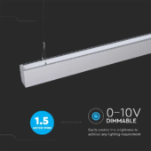 Kép 5/10 - V-TAC mennyezetre függeszthető dimmelhető lineáris LED lámpa 120cm 60W természetes fehér - SKU 378