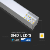 Kép 4/10 - V-TAC mennyezetre függeszthető lineáris LED lámpa 120cm 40W hideg fehér - SKU 601