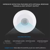 Kép 4/9 - V-TAC mennyezetre szerelhető, infravörös mozgásérzékelő 360°, fehér - SKU 5086