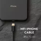 Kép 5/6 - V-TAC MFi licences, iPhone 1.5m hálózati kábel, fekete - SKU 8452