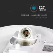 Kép 4/13 - V-TAC mikrohullámú mozgásérzékelős mennyezeti kültéri lámpatest, E27 foglalattal - SKU 4966