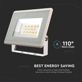 V-TAC mini LED reflektor 10W természetes fehér, fehér házzal - SKU 6731