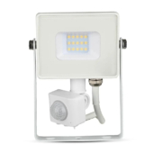 Kép 1/13 - V-TAC mozgásérzékelős fehér házas LED reflektor 10W meleg fehér Samsung chip - SKU 433
