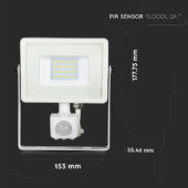 Kép 2/14 - V-TAC mozgásérzékelős LED reflektor 20W meleg fehér Samsung chip - SKU 448
