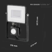 Kép 2/11 - V-TAC mozgásérzékelős LED reflektor 30W hideg fehér Samsung chip - SKU 462