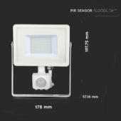 Kép 2/14 - V-TAC mozgásérzékelős LED reflektor 30W természetes fehér Samsung chip - SKU 458