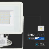 Kép 4/13 - V-TAC mozgásérzékelős LED reflektor 50W hideg fehér Samsung chip - SKU 468