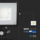 Kép 4/14 - V-TAC mozgásérzékelős LED reflektor 50W meleg fehér Samsung chip - SKU 469