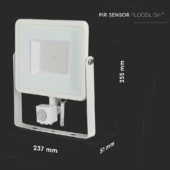 Kép 2/13 - V-TAC mozgásérzékelős LED reflektor 50W természetes fehér Samsung chip - SKU 467