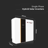 V-TAC napelemekhez való egyfázisú 5kW Hibrid rendszerű inverter, LCD kijelzővel - SKU 11509