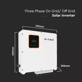 Kép 2/7 - V-TAC napelemekhez való háromfázisú 8kW hibrid rendszerű inverter, LCD kijelzővel - SKU 11375