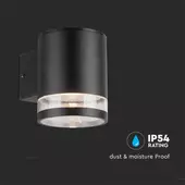 Kép 7/8 - V-TAC napelemes 0.55W fali lámpa, IP54, meleg fehér, fekete házzal - SKU 23012