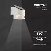 Kép 6/9 - V-TAC napelemes 0.55W fali lámpa szenzorral, IP54, meleg fehér, fehér házzal - SKU 23014