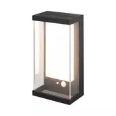 Kép 2/10 - V-TAC napelemes fali IP65 LED lámpa, szenzorral, fekete házzal, meleg fehér - SKU 23032