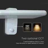 Kép 4/13 - V-TAC napelemes fali lámpa 15W, 2in1 színhő, szenzorral, fehér házzal, KEEPER - SKU 10316