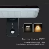 Kép 4/20 - V-TAC napelemes fali lámpa 15W, 2in1 színhő, szenzorral, fekete házzal, KEEPER - SKU 10315