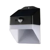 Kép 1/20 - V-TAC napelemes fali lámpa 2W, természetes fehér, szenzorral, PANDA - SKU 10309