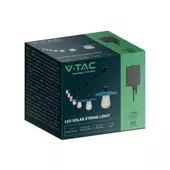 Kép 1/8 - V-TAC napelemes LED fényfüzér 15 db ST64-es formájú égőkkel, 15 méter hosszú - SKU 23034