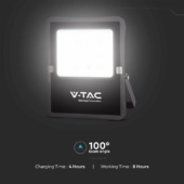 Kép 6/8 - V-TAC napelemes LED reflektor 12W hideg fehér, 1200 Lumen - SKU 6966