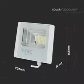 Kép 3/12 - V-TAC napelemes LED reflektor 12W hideg fehér 5000 mAh, fehér házzal - SKU 10405