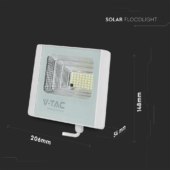 Kép 3/12 - V-TAC napelemes LED reflektor 12W hideg fehér 5000 mAh, fehér házzal - SKU 10405