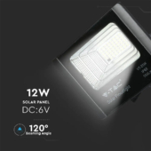 Kép 6/14 - V-TAC napelemes LED reflektor 12W hideg fehér 5000 mAh - SKU 94006